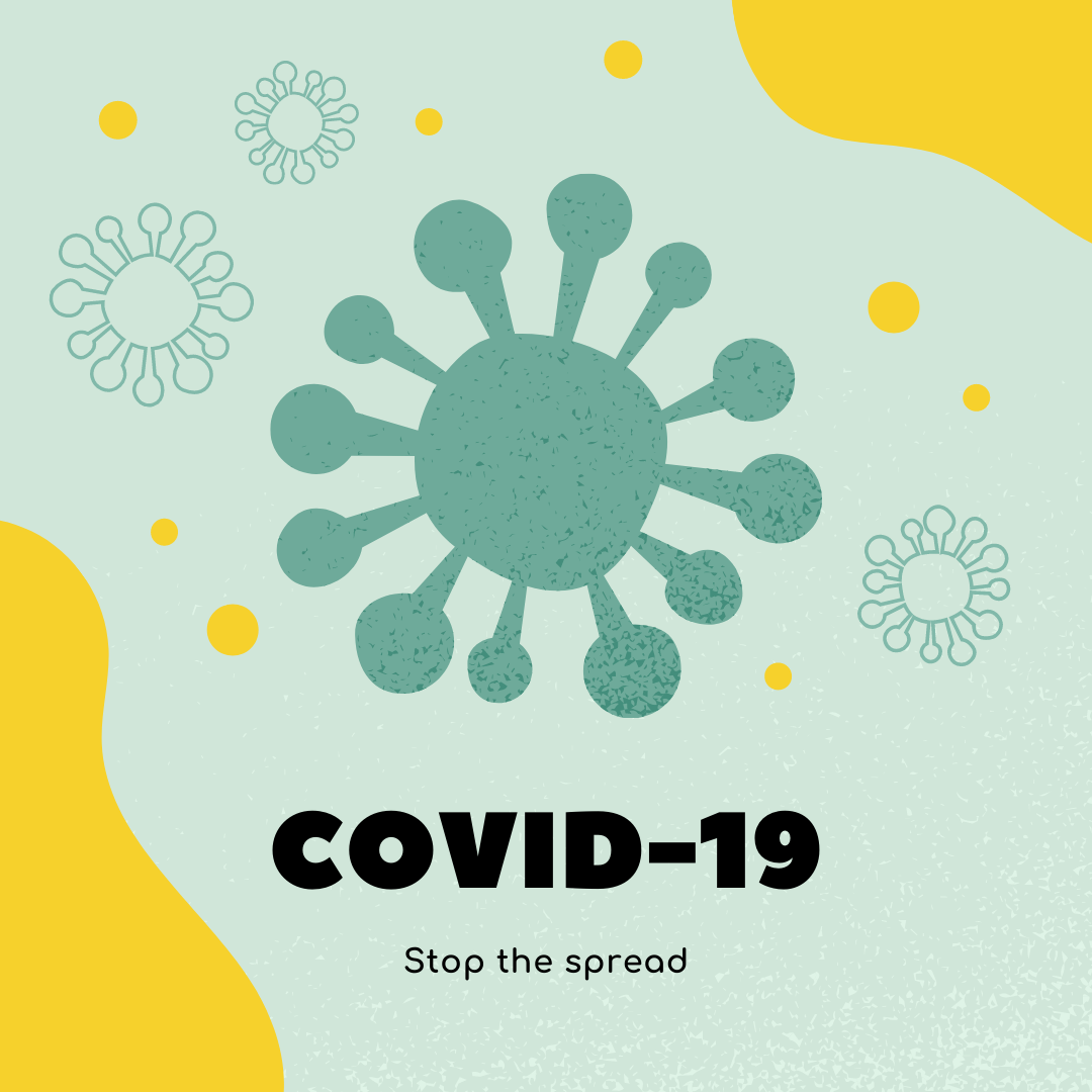 Green and Yellow Stop Covid-19 Instagram Post
